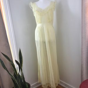 Vintage Luxite Sheer Pale Yellow Nightgown